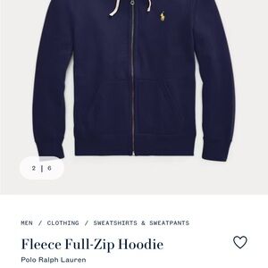 Polo Ralph Lauren Navy Full-Zip Hoodie